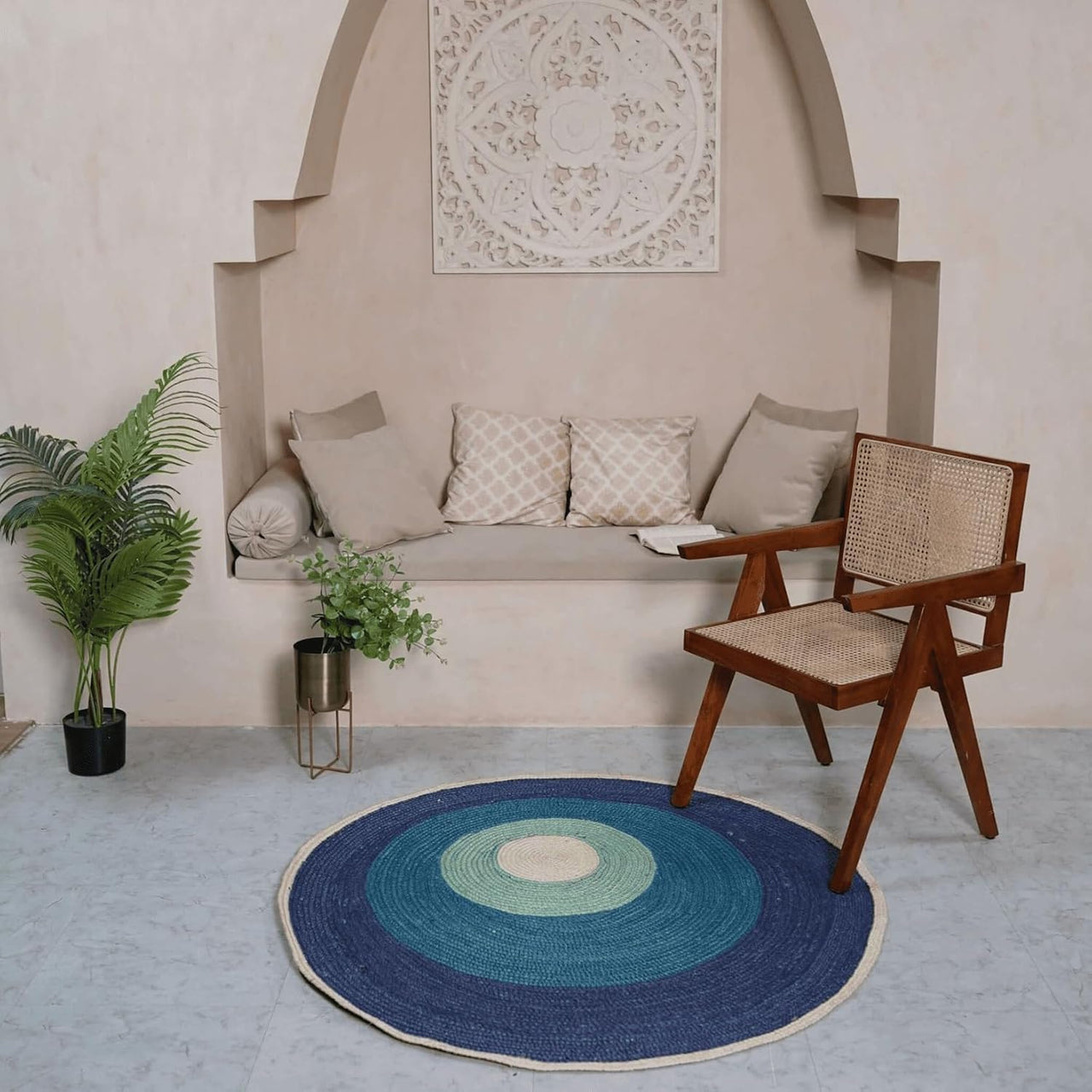 Braided Round Jute Rug – Braided Natural Fiber, Eco-Friendly Flatweave Indoor Area Rug