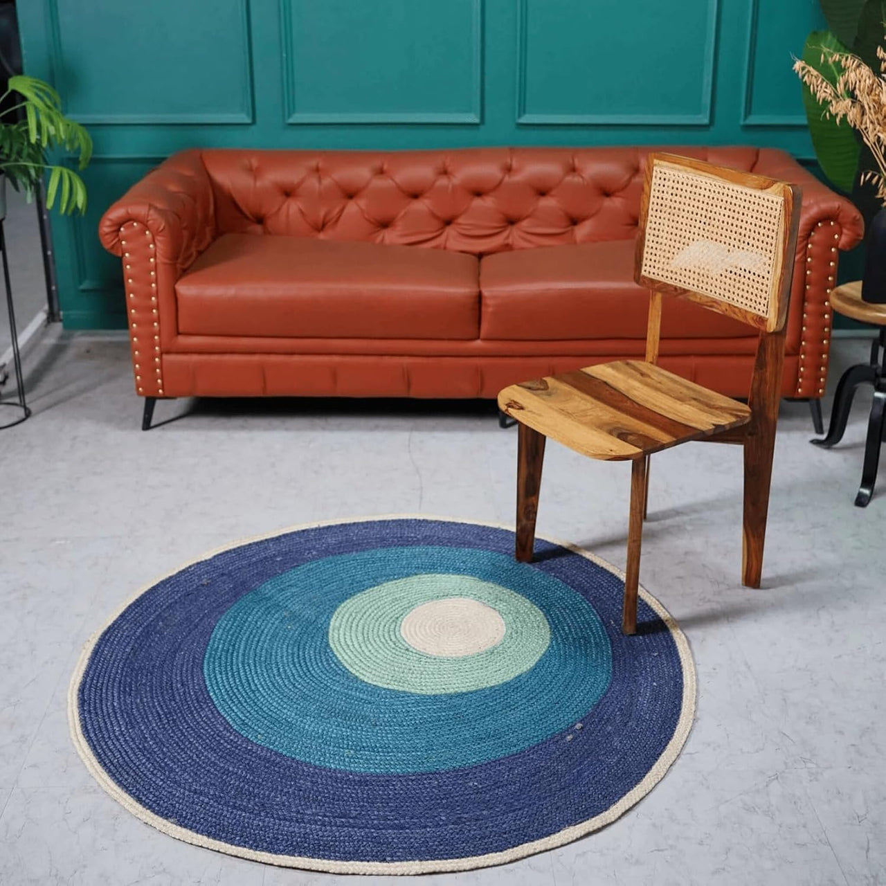 Braided Round Jute Rug – Braided Natural Fiber, Eco-Friendly Flatweave Indoor Area Rug