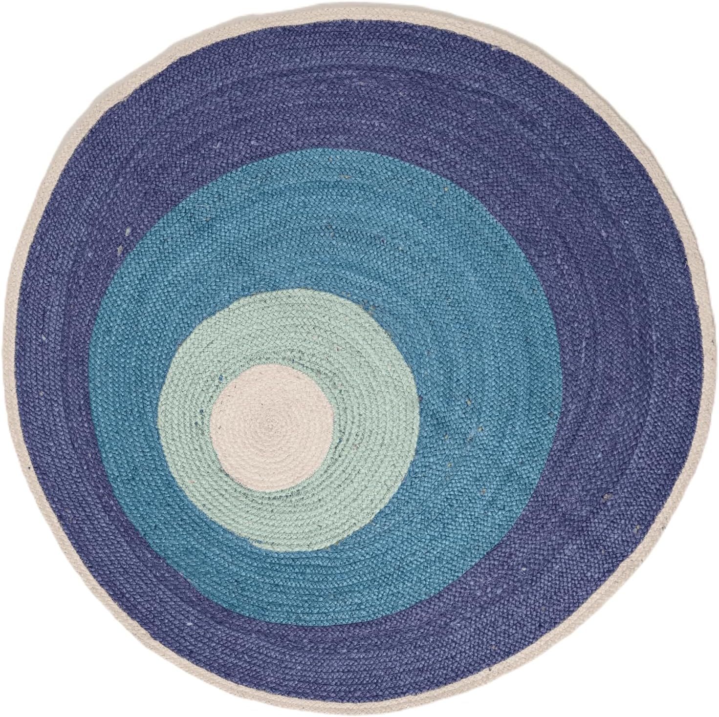 Braided Round Jute Rug – Braided Natural Fiber, Eco-Friendly Flatweave Indoor Area Rug
