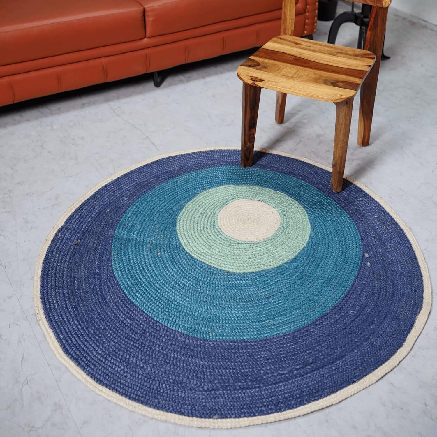 Braided Round Jute Rug – Braided Natural Fiber, Eco-Friendly Flatweave Indoor Area Rug
